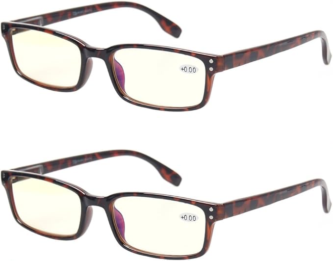 Kerecsen Computer Glasses 2 Pair UV Protection, Anti Blue Rays, Anti Glare and Scratch Resistant Computer Reading Glasses (Demi, 2.75, multiplier_x)