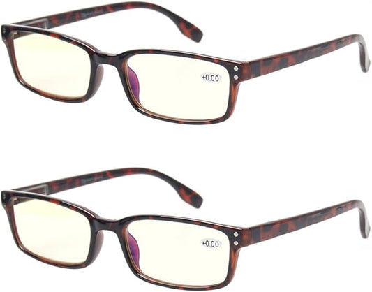 Kerecsen Computer Glasses 2 Pair UV Protection, Anti Blue Rays, Anti Glare and Scratch Resistant Computer Reading Glasses (Demi, 1.25, multiplier_x)