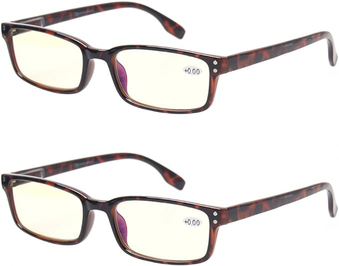 Kerecsen Computer Glasses 2 Pair UV Protection, Anti Blue Rays, Anti Glare and Scratch Resistant Computer Reading Glasses (Demi, 2.50, multiplier_x)