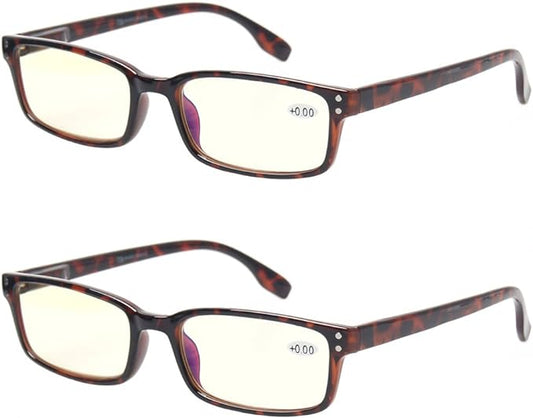Kerecsen Computer Glasses 2 Pair UV Protection, Anti Blue Rays, Anti Glare and Scratch Resistant Computer Reading Glasses (Demi, 2.25, multiplier_x)
