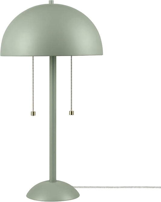 GLOBE Novogratz x Electric 65850 Haydel 21" 2-Light Table Lamp, Sage Green, Double On/Off Pull Chain