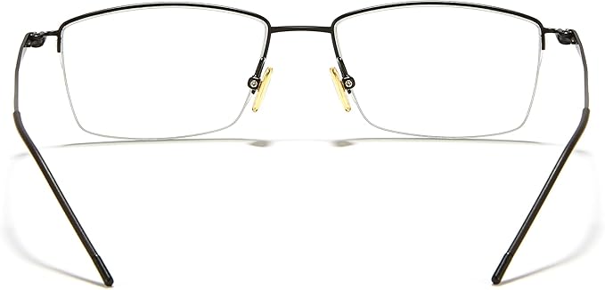 Cyxus Titanium Small Blue Light Glasses for Men Crystal Lens Rimless Glasses UV Blocking Gaming Eyeglasses Frame