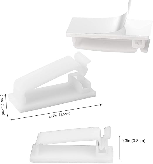 SOULWIT® 50 x Self-Adhesive Cable Management Clips for USB Cable TV, Charger, Audio, Wire Clamp for Table, Car, Office, Home