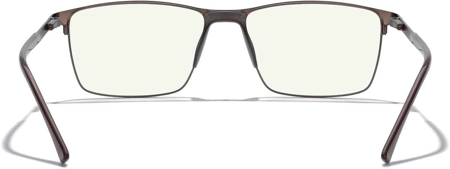 MERRY'S Fashion Blue Light Blocking Glasses - Reading Glasses Metal Frame Spring Hinge Readers for Men Eyeglasses