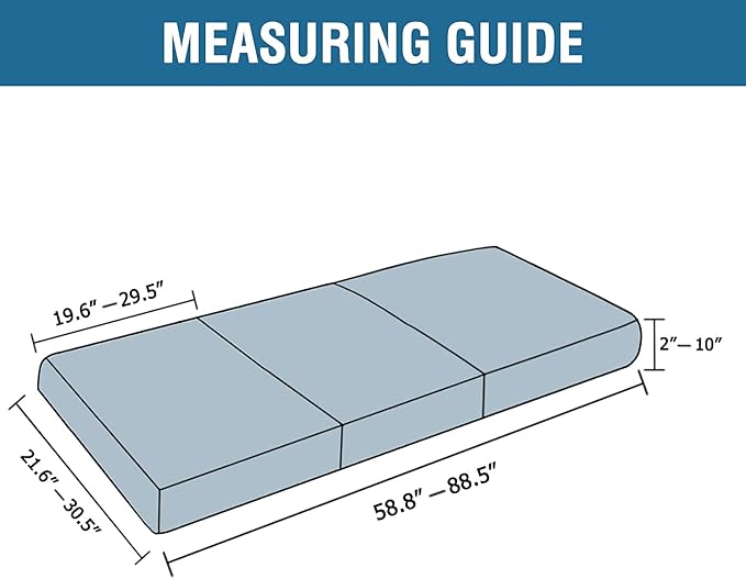 H.VERSAILTEX Super Stretch Couch Cushion Covers Sofa Cushion Slipcovers Jacquard Fabric Individual Seat Couch Slipcover Sets for Pets with Elastic Bottom(3 Packs Cushion Sofa Covers, Ivory)