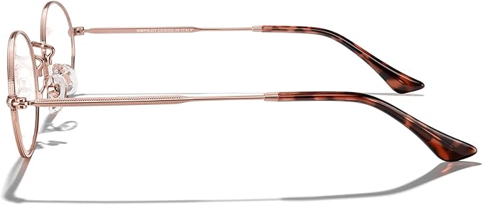 RB. Pilot Oval Reading Glasses for Women Men Blue Light Blocking Computer Thin Metal Full Rim Frame Readers