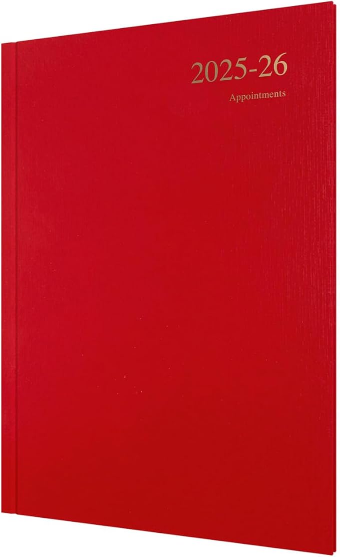 Collins 'Essentials' 12 Month Mid/Academic Year Planner, July 2025-July 2026 - ESSA43M.15-2526 -Week-to-View Appointments Diary, A4 Hard Cover, Red