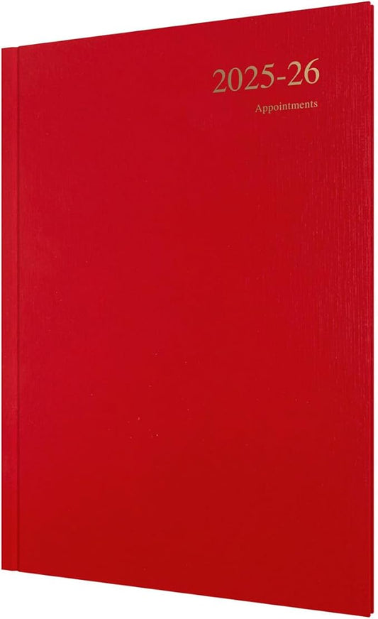 Collins 'Essentials' 12 Month Mid/Academic Year Planner, July 2025-July 2026 - ESSA43M.15-2526 -Week-to-View Appointments Diary, A4 Hard Cover, Red