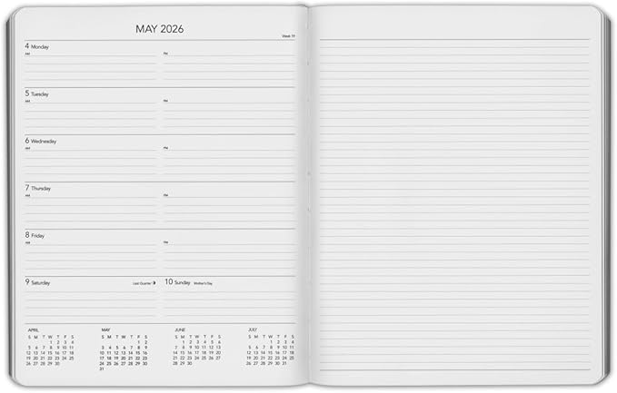 Harbor Weekly Journal Notebook Planner 2025-2026 - Lined, Durable Faux Leather, Softcover, 176 Quality Pages, For Men and Women, For Writing, Work & Travel, Key West Sundance - 9x7"