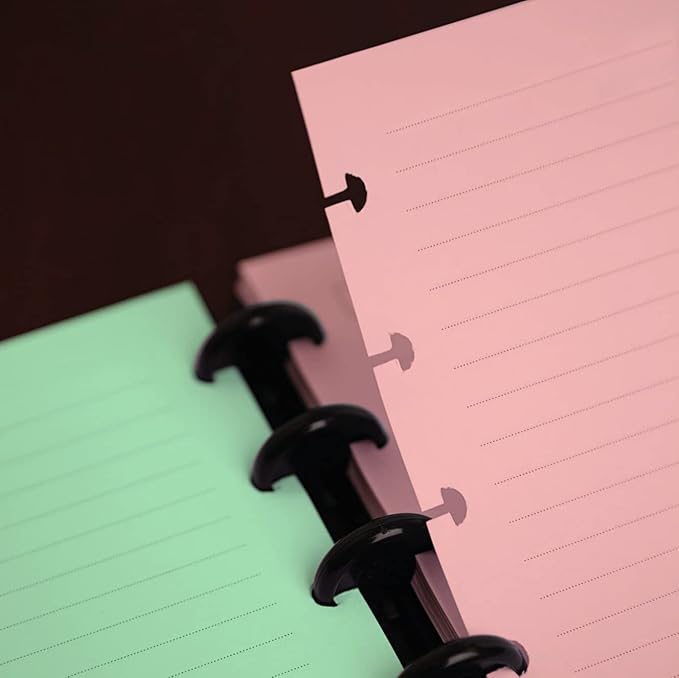 Letter Size Refills Paper, A4 Tul Paper for TUL Note-Taking System Discbound Notebook Planner Inserts, 5 Colors(20 Sheets/C), Total 100 Sheets/200 Pages, College ruled, Tul Paper Refills 8.5 x 11 In