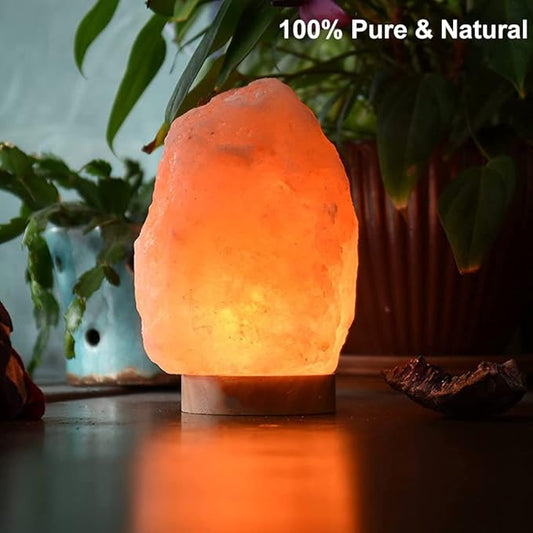 FANHAO Himalayan Salt Lamp with 8 Colors Changing, 100% Natural Crystal Salt Light Glow Hand Crafted Night Light for Lighting, Decoration and Gift