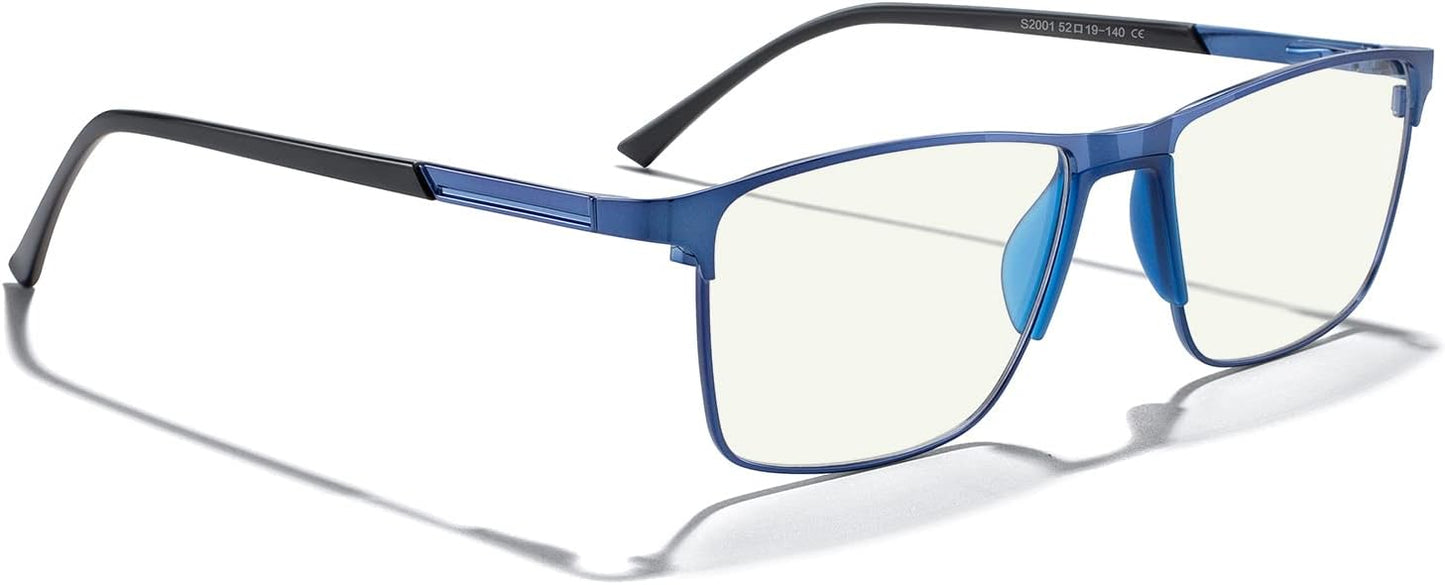 MERRY'S Fashion Blue Light Blocking Glasses - Reading Glasses Metal Frame Spring Hinge Readers for Men Eyeglasses