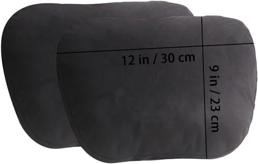 2PCS Car Pillow for Car Neck Pillow for Driving Seat Lumbar Support Soft Cushion with Extra Filling Accessories Back Support for Travel Nap and Trips Sleeping(Black, Head)