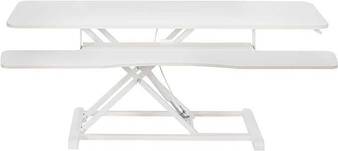 VIVO 48 inch Desk Converter, K Series, Height Adjustable Sit to Stand Riser, Dual Monitor and Laptop Workstation with Wide Keyboard Tray, White, DESK-V048KW