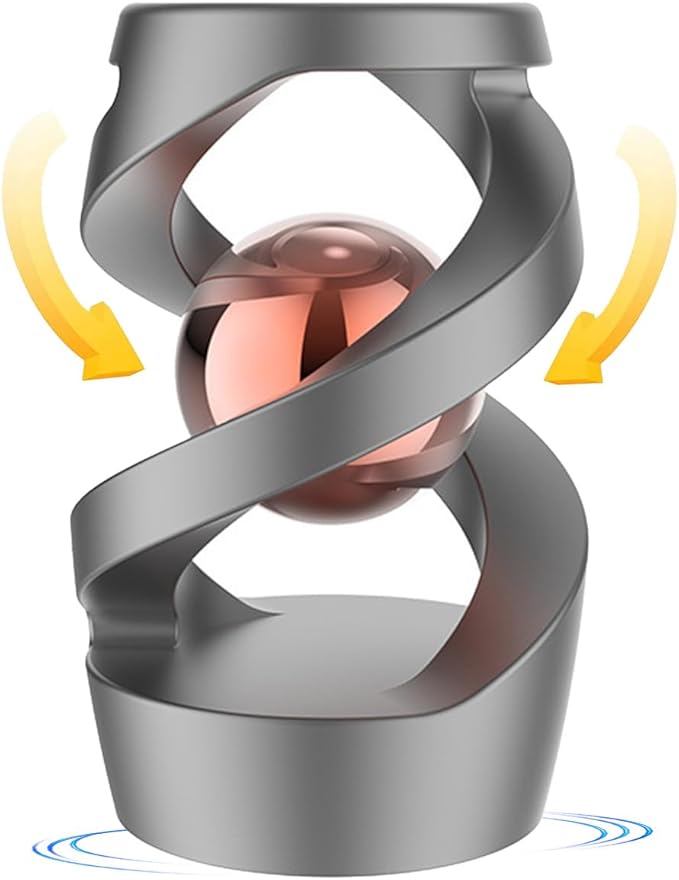 Metal Illusion Fidget Toy，Gravity Defying Kinetic Desk Toy, Fidget Spinners for Adults, Desk Fidget, Quiet Fidget Toys, Entertain and Relax, Office Ornaments, and Give Gifts. (Ash: Rose Gold Beads)