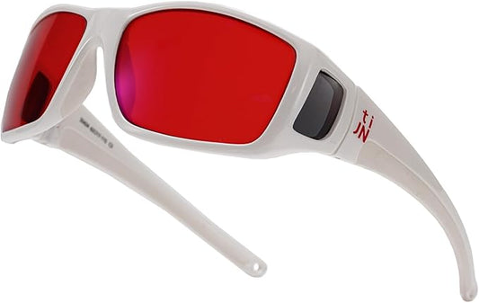 TIJN Sonia Sleep Glasses for Blue & Green Light Blocking,Red Lens with Dual AR Coating,Wraparound Frame for Gaming Screen