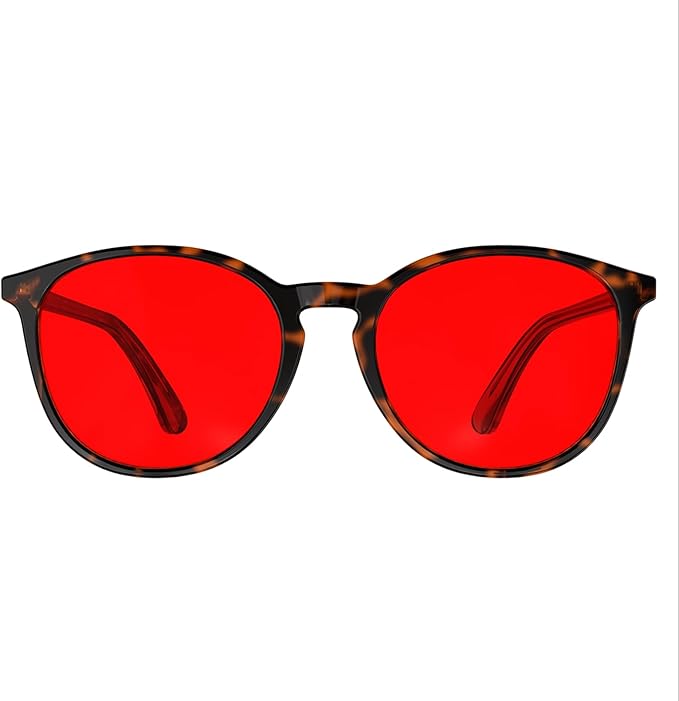 Bloomoak 99% Orange Blue Light Blocking Glasses,Retro Trendy Round Style,Relieve Eye Fatigue,Improve Sleep For Screens/Games