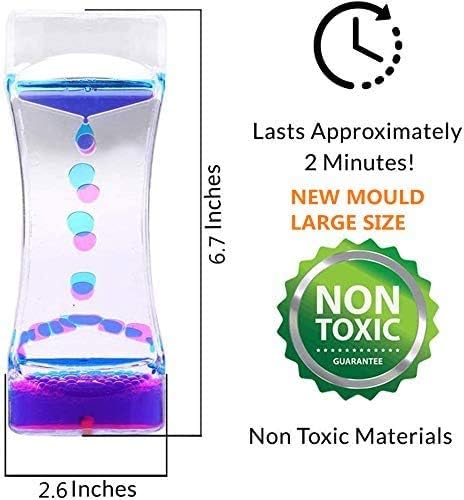 Liquid Motion Bubbler Sensory Timer, 2 Minute – Big Calming Sensory Bubble Toy for Kids with Autism ADHD Anxiety or Special Needs (3 Pack)
