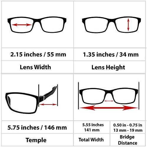 TruVision Readers - 9601 Computer Reading Glasses w Blue Light, Anti Reflective, Acrylic Lenses