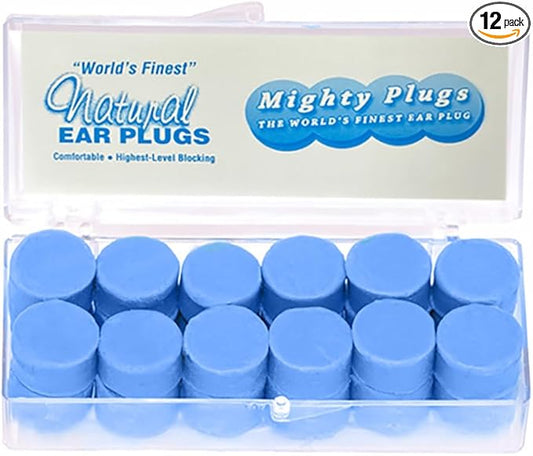 Pure Beeswax Earplugs – NRR 34 Noise Cancelling Ear Plugs for Sleeping, Snoring, Swimming & Loud Noise (12 Pairs)