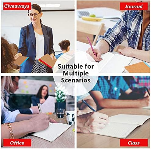 feela 56 Pack Composition Notebooks Bulk, Kraft Cover Lined Blank College Ruled Composition Travel Journals with Rainbow Spines For Women Students Business, 60 Pages, 8.3”x 5.5”, A5, 8 Colors