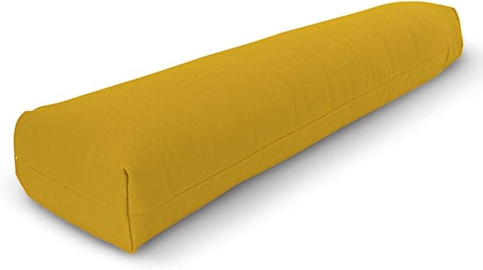 Bean Products Yoga Bolster - Made in The USA with Eco Friendly Materials - Studio Grade Pranayama Support Cushion That Elevates Your Practice & Lasts Longer - Natural Cotton, Hemp or Vinyl