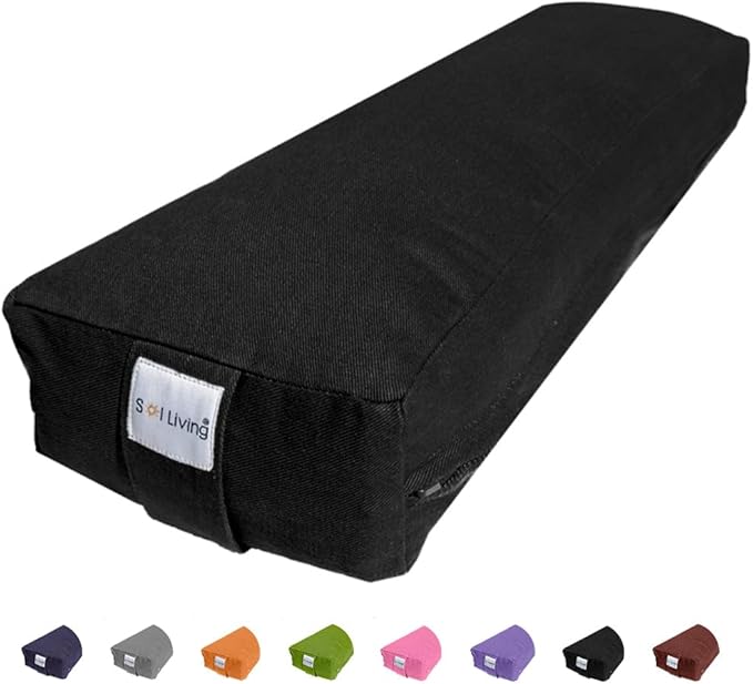 Sol Living Yoga Bolster Pillow Rectangular Meditation Cushion Cotton Meditation Accessories for Restorative Yoga Meditation Pillow Yoga Pillow Firm Body Pillow Bolster Pillow for Legs Removable Cover