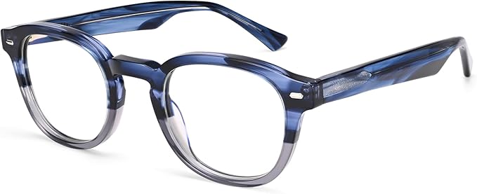 Dollger Blue Light Blocking Glasses For Woman Men Thick Frame Round Non-Prescription, pertain Computer Gaming，TV，Work
