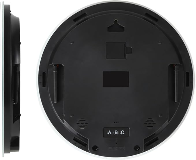 13" Digital Wall Clock with LED Display, Calendar & Temperature, Automatic Dimming, 12/24hr Format, Wall & Desk Use - HUI-7862