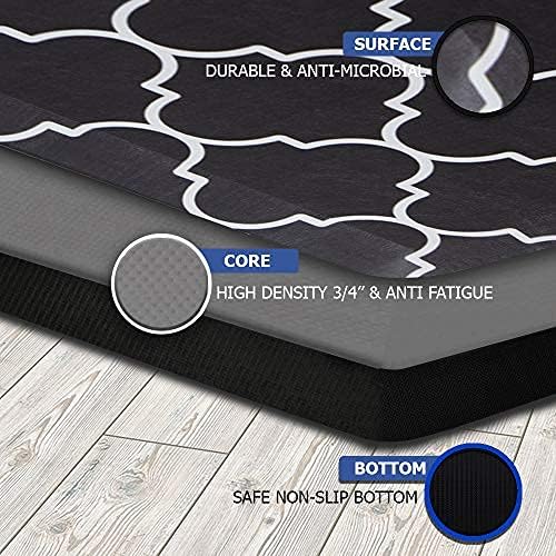 Mabel Home Anti Fatigue Floor Mat- 3 Size(20x32 & 20x39 & 24x70),16 Colors - Standing Desk Mat-Kitchen Floor Mat-Stain ResistantHome Non-Slip Bottom, Extra Soft (Diamond, 24" x 70")