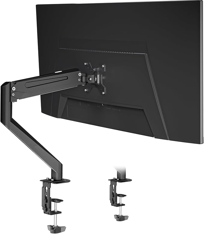 Suptek Single Monitor Arm 13 to 34 Inch,Adjustable Gas Spring Monitor Desk Mount Stand Holds up to 4.4-26.4lbs,VESA Mounting Holes 75/100mm,Black(MDXB)