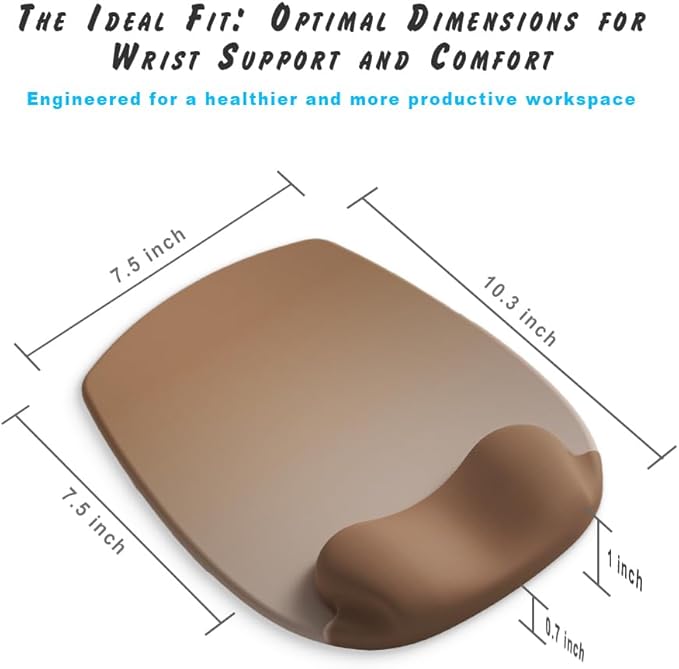 ErgoFlow Gel Wrist Rest Mouse Pad - Ergonomic Cushion for Desk, Cute Aesthetic Computer Decor for Women; Small Mousepad Mat&Laptop Pads - Office Home Support&Ergo Accessories Supplies(05Midnight Wave)