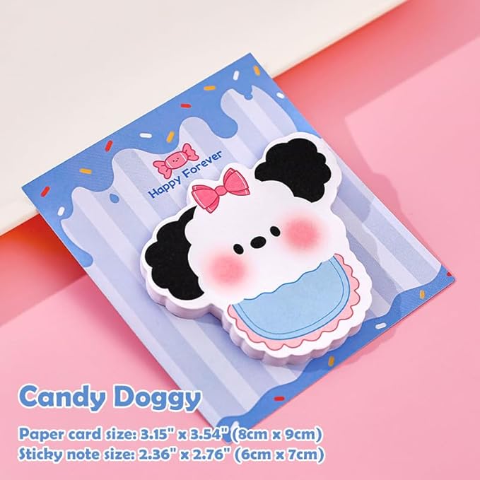 4 Cute Reusable Funny to Do List Dog Stick Post Note Pads Bread Dog, Coffee Dog, Candy Dog, Strawberry Dog, 30 Sheets/Pad, for Office Home School