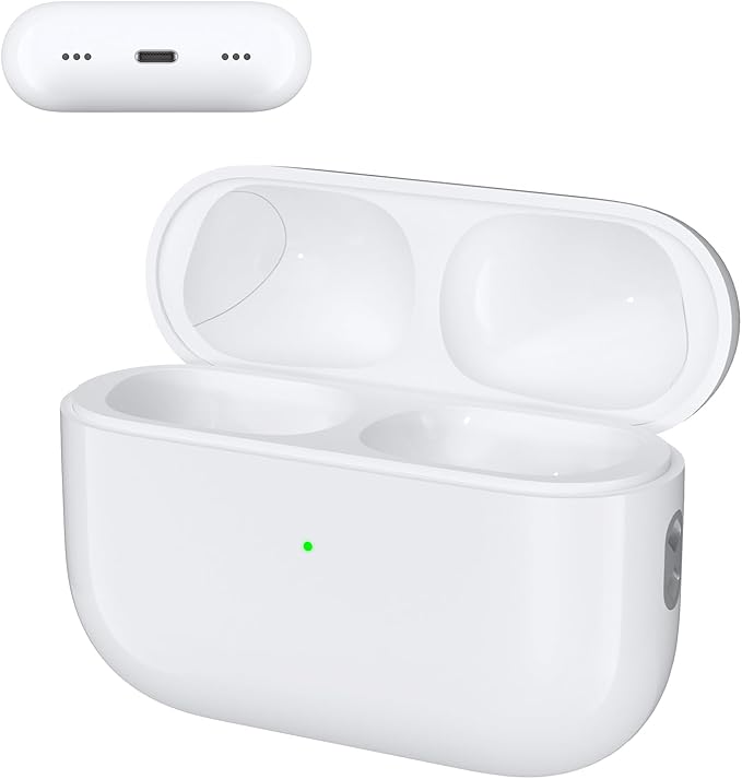 Airpod Charging Case for AirPods Pro 2/1 Earbuds, Wireless Lighting Charging Port Replacement Charger Case Compatible with Air Pods Pro 2nd/1st Generation Fast Pairing Sync Button, No Earbuds