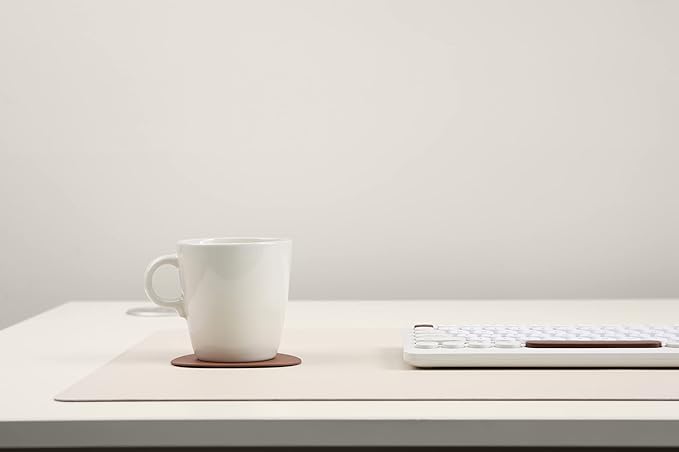 Dual-Sided Leather Desk Pad,Blotter for Laptop Computer,Mouse Pad,Writing,Drawing,Arts and Craft Mat (17"x24", Beige/Brown)