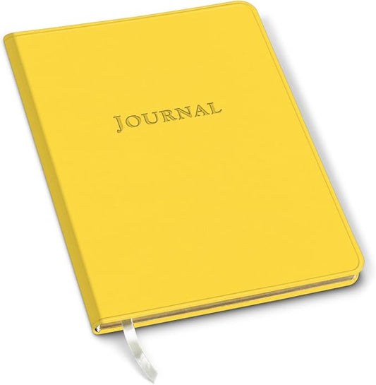 Gallery Leather Journal Notebook - 192 Pages, Softcover, For Men and Women, For Writing, Work & Travel, Handcrafted - Caribbean Yellow - 9.75 x 7.5, Large Lined