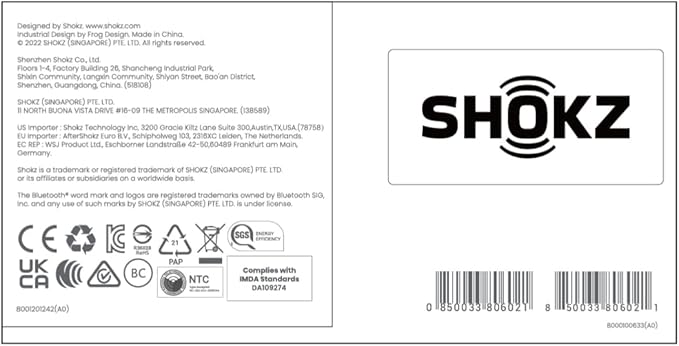 SHOKZ OpenRun (AfterShokz Aeropex) - Open-Ear Bluetooth Bone Conduction Sport Headphones - Sweat Resistant Wireless Earphones for Workouts and Running - Built-in Mic, with Headband