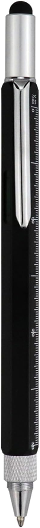 HeTaoCat Gifts Multi Tech Tool - 6 in 1 Stylus Pen with Screwdriver, Ruler, Level Gauge, Black Ink (Black)