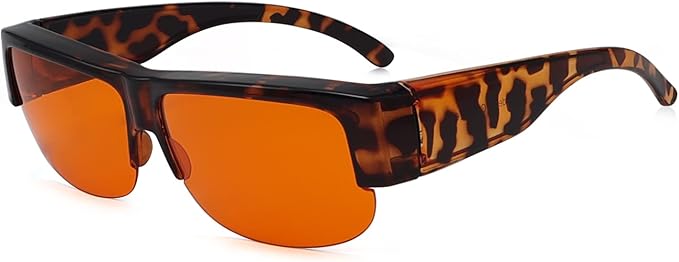 Eyekepper 100% Blue Light Reduction Fitover Anti-Blue Blocking Computer Eyeglasses with Amber Lenses