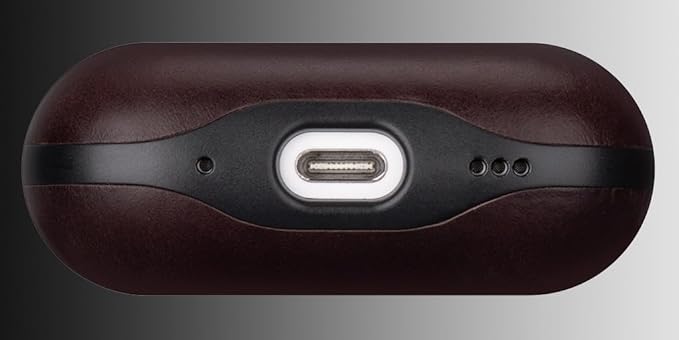 LOPIE Leather Case for AirPods Pro 2nd Generation - Handmade AirPods Pro 2 Case Cover - Made of Oil-Tanned Smooth Leather - Drop Protection Hard Shell Cover Compatible with Wireless Charging - Coffee