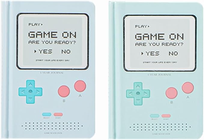 Undated Daily Planner 365 Days Notebook Game Design Pocket Organizer Appointment Book Journal Notebook A6 mini Cute Diary (Blue+Green)