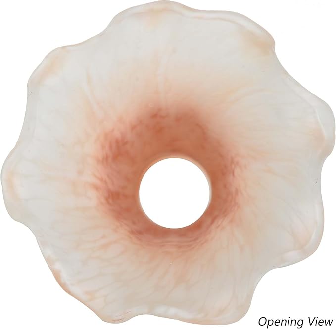 Bieye LS01S Lily Flower Blown Glass Lampshade (Orange White, Opening I.D. 0.87" x O.D. 1")