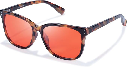 SODQW Gaming Blue Light Blocking Glasses for Men Women Reduce Eyestrain Orange Aviator Eyeglasses for Computer TV