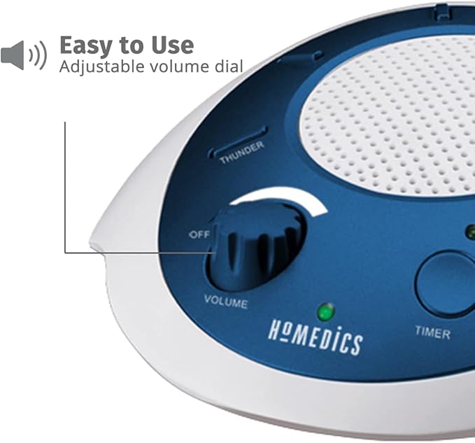 Homedics SoundSleep White Noise Sound Machine, Blue, Small Travel Sound Machine with 6 Relaxing Nature Sounds, Portable Sound Therapy for Home, Office, Nursery, Auto-Off Timer, By Homedics (Pack of 3)