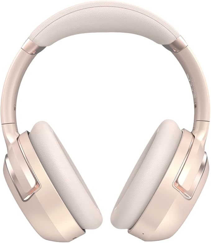 Bluetooth Headphones Over Ear Headphones Noise Cancelling with Mic, 80H Playtime and Stereo Surround Sound Wireless Bluetooth Headset for Home Office Cellphone PC, Rosegold