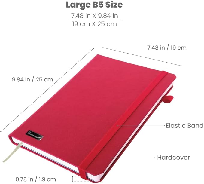 Executive Dotted Luxury Hard Cover | 190 Pages | 100g | Eco-Friendly Smart Note-Taking | Free App for Digital Note-Taking and Organization | RED
