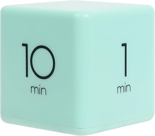 mooas Cube Timer (Mint), Flip Timer Productivity Timer, Time Management, Block Timer Kids Cube Timer Kitchen Timer Desk Timer for Studying Workout Classroom 1, 3, 5, 10 min Timer Setting