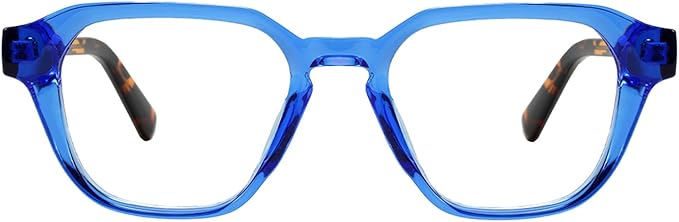 TIJN Blue Light Blocking Glasses for Women Men TR90 Rectangle Frame and Chic Preppy Style Computer Screen Glasses, Trevis