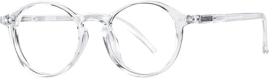 Blue Light Blocking Glasses Round Retro Computer Gaming Glasses Women Men UV Protection AB3303 (Clear)