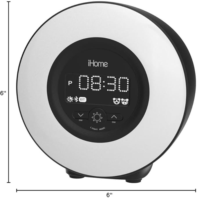 iHome PowerClock Glow FM Clock Radio with Bluetooth Speaker and USB Charger, Color Changing Digital Alarm Clock for Bedrooms or Home Office